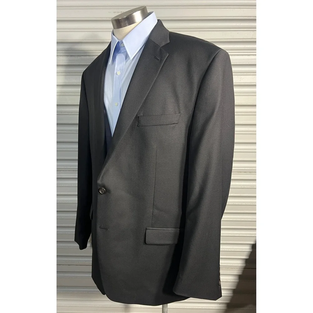 Lauren Ralph Lauren‎ Green Label Mens 50L Black Wool 2 Button Blazer Sport Coat